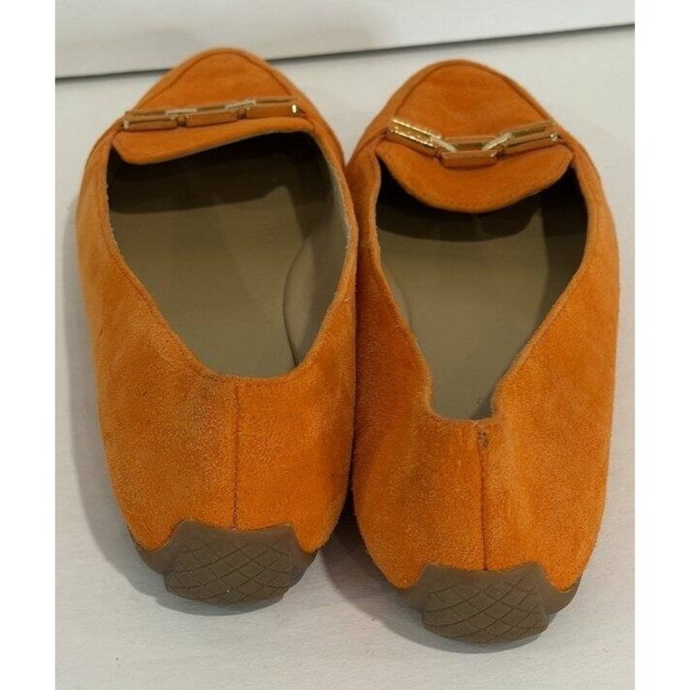 Talbots Francesca Link Suede Leather Driving Flats Orange Size 7.5 - Picture 7 of 12